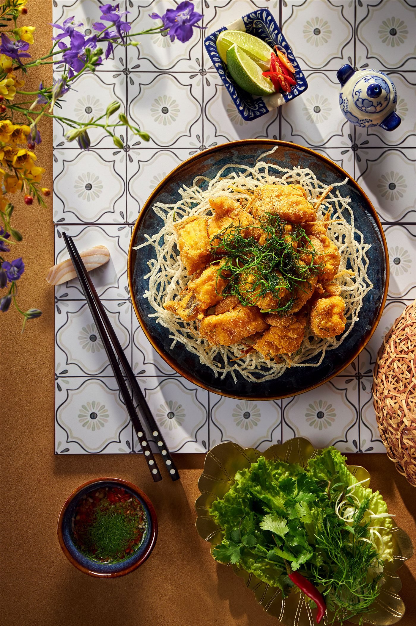 Cá lăng rang muối & sốt nấm truffle — chỗ Á gặp Âu